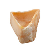 STONE CARVED APRICOT COLORED / ALABASTER PIECE